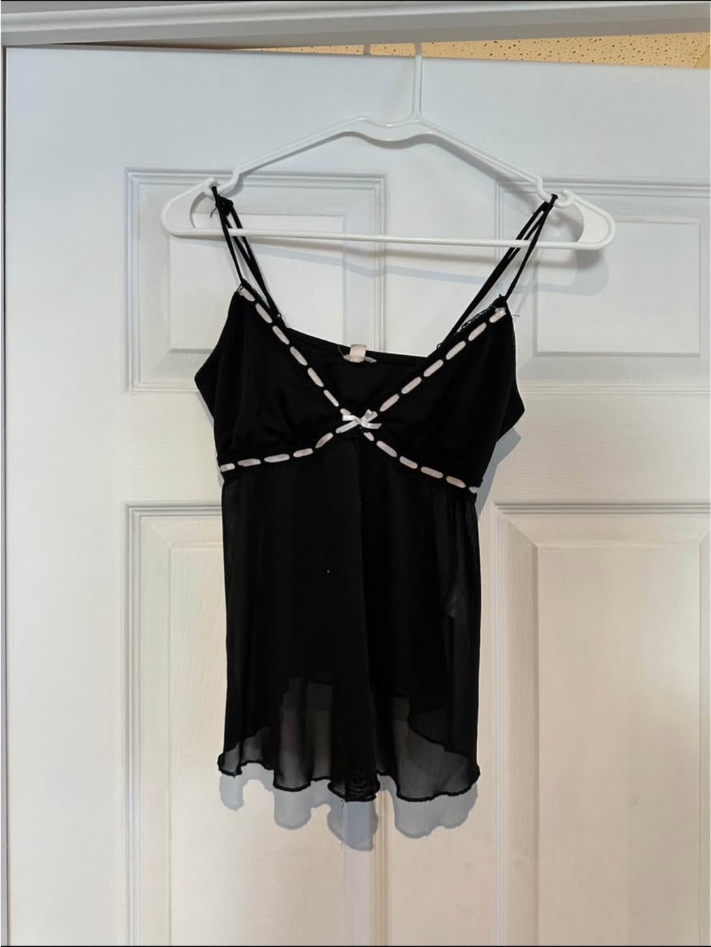 Garage Black Camisole with White Contrast Trim